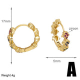 ROUND INLAID ZIRCON GOLD PLATED EARRINGS_CWAJE1030