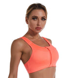 NON WIRED ZIPPER PLUS SIZE SPORTS BRA_CWMU0296