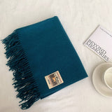 SOLID COLOR FAUX CASHMERE SCARF WINTER WRAP_CWASC2303