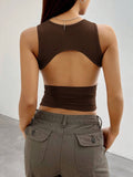 Y2K Slim Back Hollowed-Out Short Vest