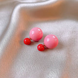 SWEET CANDY COLORED BALL NICHE EARRINGS_CWAJE2475