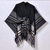 COLORFUL TASSEL STRIPED TIE SHAWL_CWASC0943
