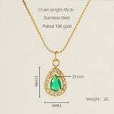 STAINLESS STEEL ZIRCON HEART PENDANT NECKLACE_CWAJE0682