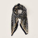 SWEET FLORAL FAUX SILK SCARF SQUARE NECK WRAP_CWASC0254