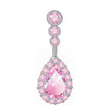LARGE TEARDROP CZ BELLY RING FOR PIERCING_CWMM9243
