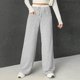 Straight Drum Draw Rope Color Contrast Slacks