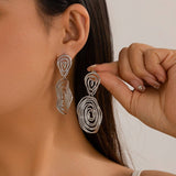 Wrinkled Exaggerated Irregular Teardrop Earrings_Cwaje1813