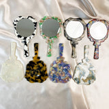 GEOMETRIC ACETATE HANDHELD MAKEUP MIRROR COMPACT_CWMM6386