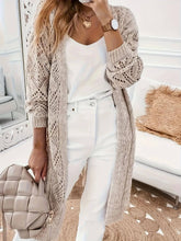 Solid Color Coarse Knit Unbuttoned Cardigan