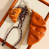Vintage Croissant Coin Purse Keychain Charm_Cwmm7827