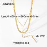 MULTILAYER GOLD PLATE STAINLESS STEEL NECKLACE_CWAJE0619