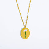 Vintage December Flower Clavicle Necklace_Cwmm3785