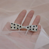 BLACK AND WHITE CHECKERBOARD RHINESTONE HAIRPIN_CWAHA4774