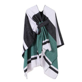 FAUX CASHMERE SHAWL ALL MATCH CLOAK WITH TIES_CWASC2173