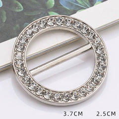 ROUND METAL DIAMOND SCARF RING WITH NO UPKEEP_CWMM2153