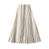 FLOWING PLEATED A LINE SKIRT WITH WIDE SWING_CWBMS0299