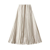FLOWING PLEATED A LINE SKIRT WITH WIDE SWING_CWBMS0299