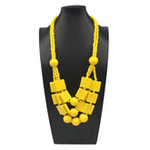 Wooden Beads Three-Layer Handmade Necklace_Cwmm4976