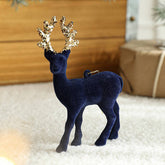 PLASTIC FLOCKED REINDEER GLITTER XMAS TABLE DECOR_CWMM9692