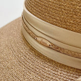 RAFFIA FASHION BOW ROUND TOP STRAW HAT_CWAH3588