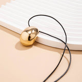 DRAWN WAX THREAD NECKLACE WITH PENDANT_CWAJE1160