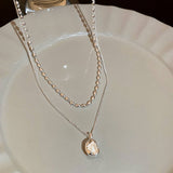 LIGHT LUXURY PLEATED PEARL BEAN NECKLACE_CWAJE2372