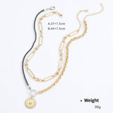 Womens Stacking Necklace Snake Cross Pendant