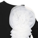 Three-Dimensional Floral Long-Sleeved Jumpsuit