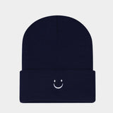 LITTLE SMILEY FACE SIMPLE EMBROIDERED KNITTED HAT_CWAH2070