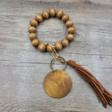 MULTI COLORED WOODEN BEAD BRACELET KEYCHAIN_CWAJE1069