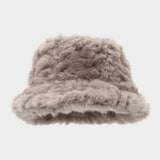 Faux Mink Plush Bucket Hat Winter Warm Trendy_Cwah04780