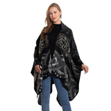 Vintage Hooded Cape Faux Cashmere Shawl Cape_Cwasc2271