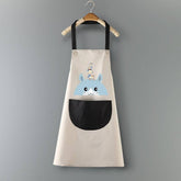 DEER HEAD PRINT SUMMER THIN APRON WITH POCKETS_CWMM2050