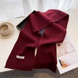 Solid Knit Scarf Soft Warm Winter Shawl_Cwasc03456