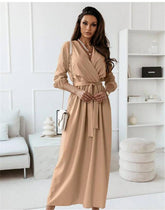 Temperament Waist Slim Skirt Long Sleeve Dress