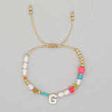 FASHION HAND WOVEN LETTER PEARL BRACELET_CWMM3812