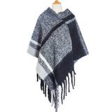 THICK TASSEL COLOR MATCHING PULLOVER CAPE SHAWL_CWASC1206