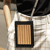 RETRO CONTRAST PLEATED SMALL SQUARE BAG_CWAB1903
