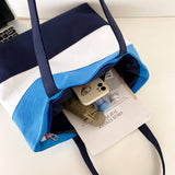 THREE COLOR THICK STRIPED CANVAS TOTE BAG_CWAB1695