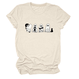 GHOST AND BLACK CAT TEE PLUS SIZE CASUAL TOP_CWTTSL0490