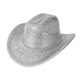 REFLECTIVE RHINESTONE WESTERN HIGH CROWN HAT_CWAH3655