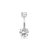 DOUBLE CZ BALL BELLY RING PRONG SET DESIGN_CWMM9189