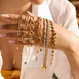 CLASSIC 18K GOLD PAPERCLIP HOLLOW CHAIN BRACELET_CWAJE4637