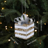 SILVER FOAM GLITTER XMAS BALLS BOWS TREE TOPPER_CWMM9677