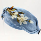 Vintage Handcrafted Pearl White Flower Headband_Cwmm6127