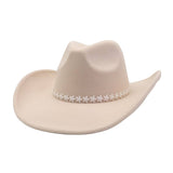 Western Ethnic Felt Cowboy Fedora Hat_Cwah04433