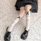 LOLITA KNEE SOCKS WITH CUTE MESH BOW DETAIL_CWMS0503