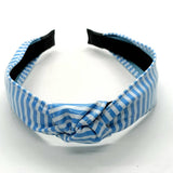 NAVY STRIPE WIDE KNOT PU LEATHER HEADBAND_CWAHA6327