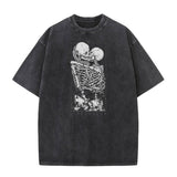 270G HEAVYWEIGHT WAX DYED VINTAGE COTTON T SHIRT CUSTOM LOGO