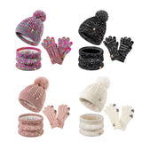 Three-Piece Set Of Pom-Pom Hat, Scarf And Gloves_Cwmm2779